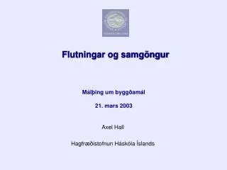 flutningar og samg ngur