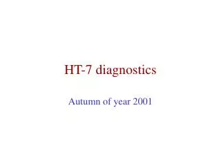 HT-7 diagnostics