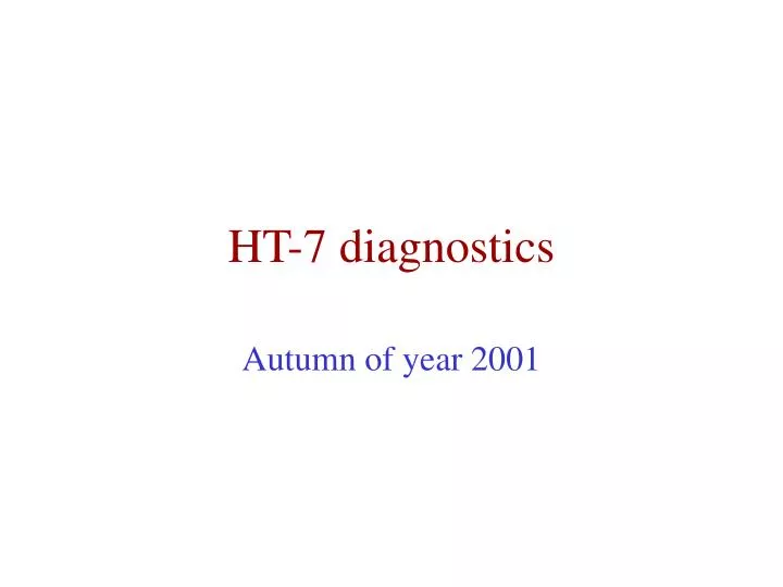 ht 7 diagnostics