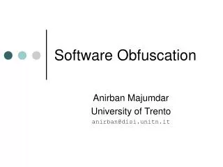 Software Obfuscation