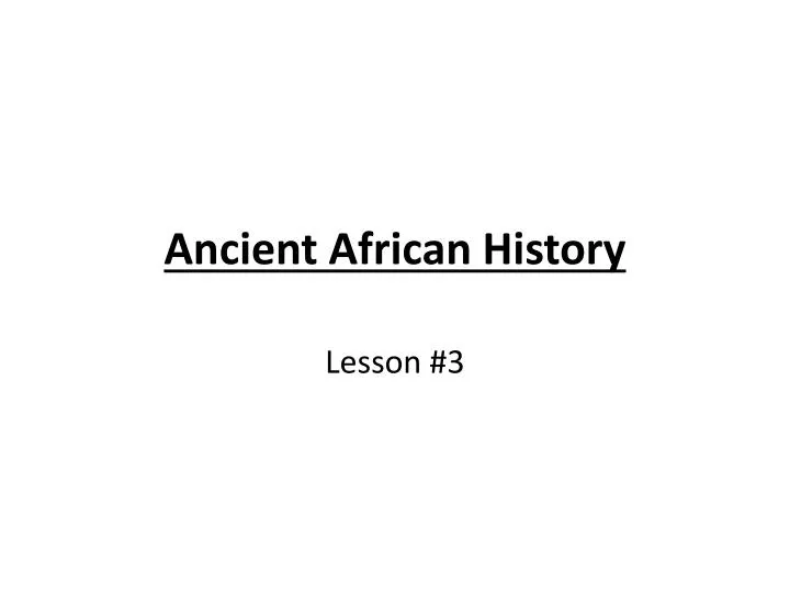 ancient african history