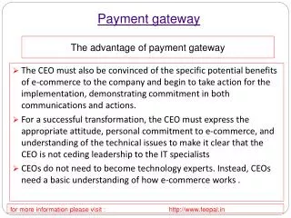 Benefit of using payment gateway