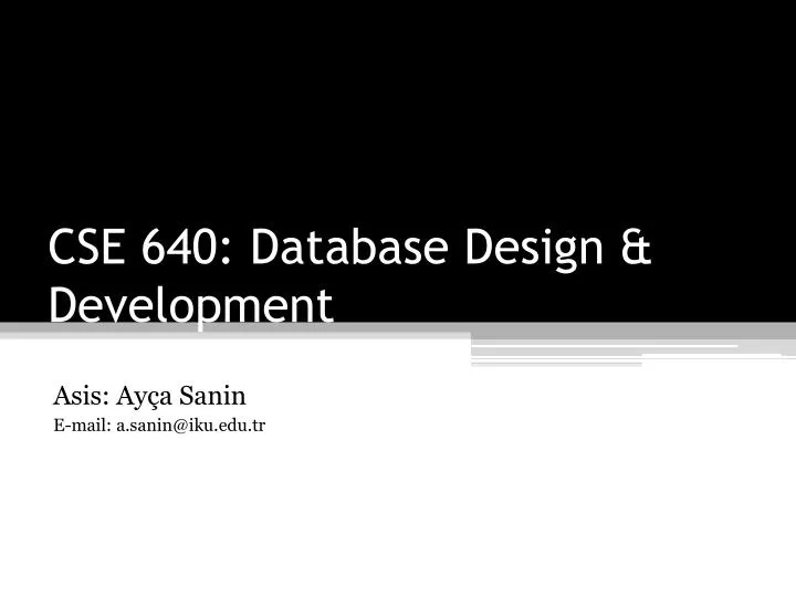 cse 640 database design development