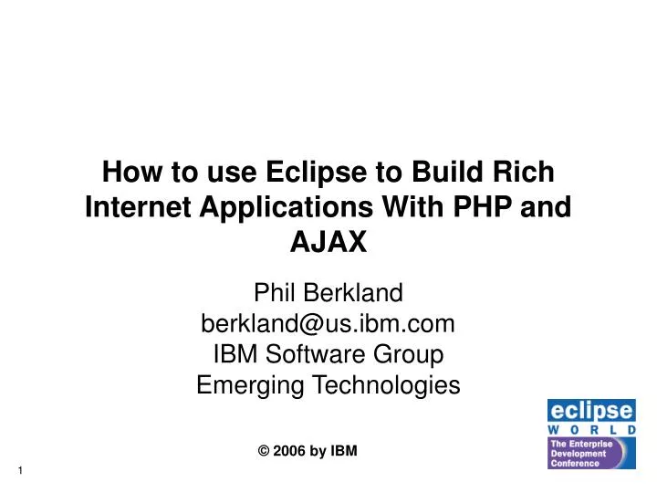 how to use eclipse to build rich internet applications with php and ajax