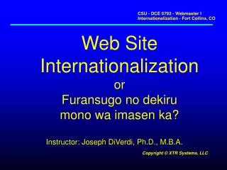 Web Site Internationalization or Furansugo no dekiru mono wa imasen ka?