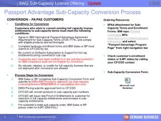 Passport Advantage Sub-Capacity Conversion Process