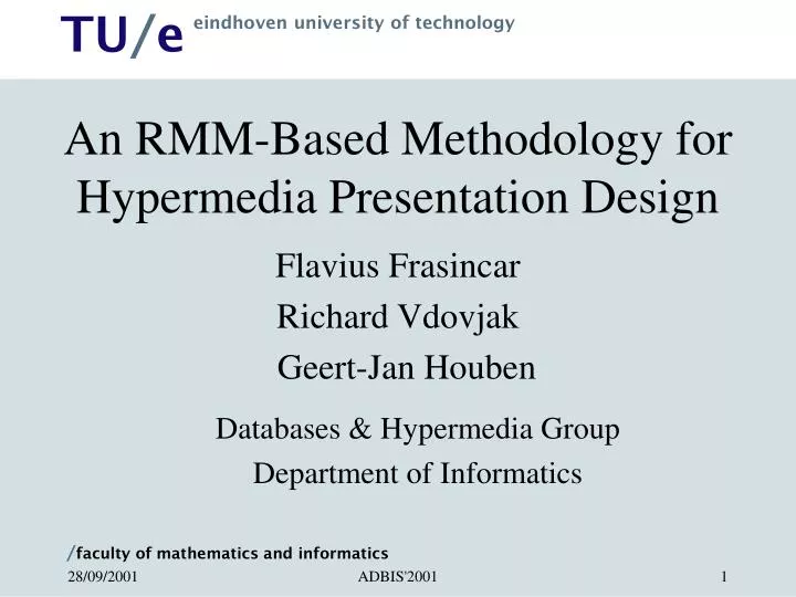 an rmm based methodology for hypermedia presentation design