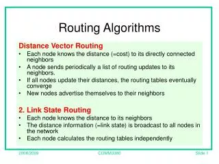 Routing Algorithms