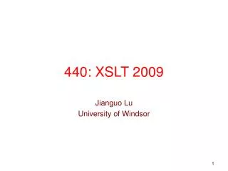 440: XSLT 2009