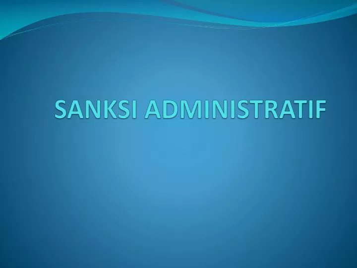 sanksi administratif