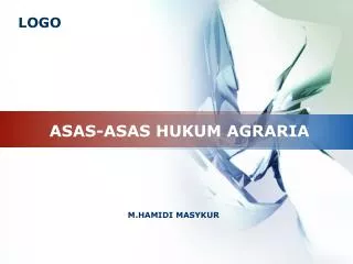 asas asas hukum agraria