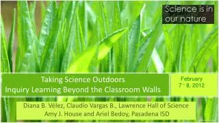Taking Science Outdoors Inquiry Learning Beyond the Classroom Walls