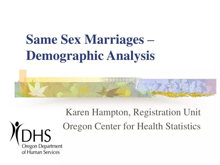 same sex marriages demographic analysis