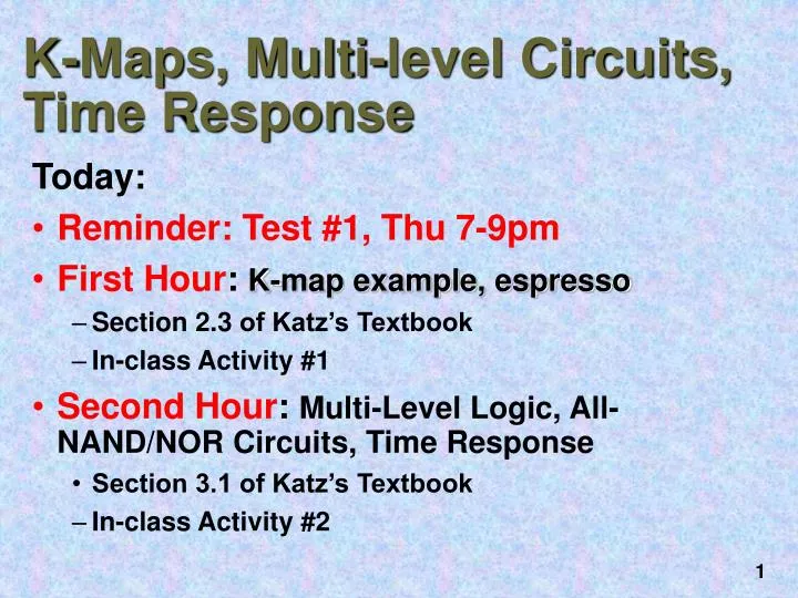 k maps multi level circuits time response