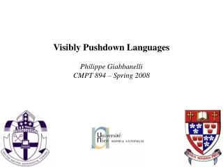 Visibly Pushdown Languages