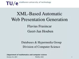 XML-Based Automatic Web Presentation Generation