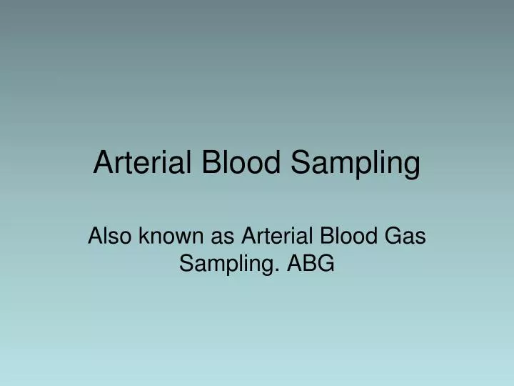 arterial blood sampling