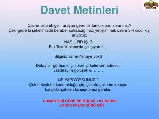 davet metinleri