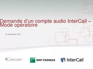 demande d un compte audio intercall mode op ratoire