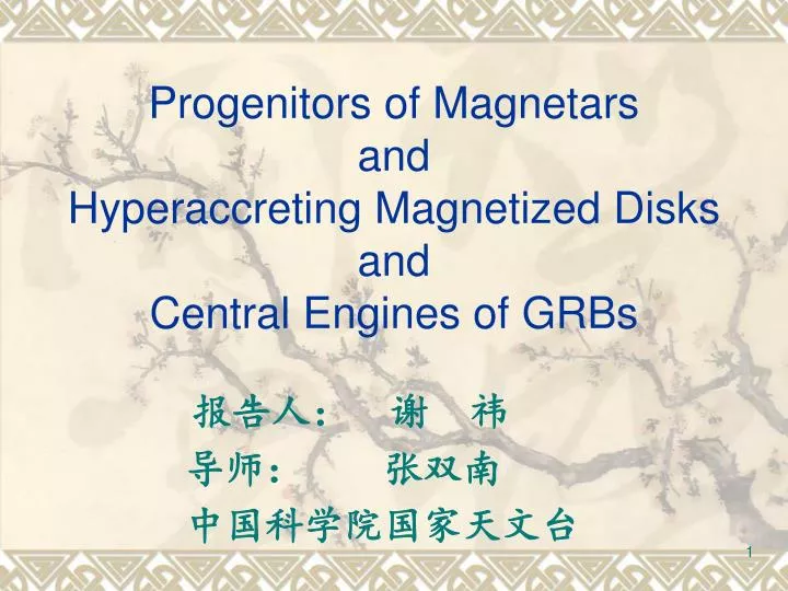 progenitors of magnetars and hyperaccreting magnetized disks and central engines of grbs