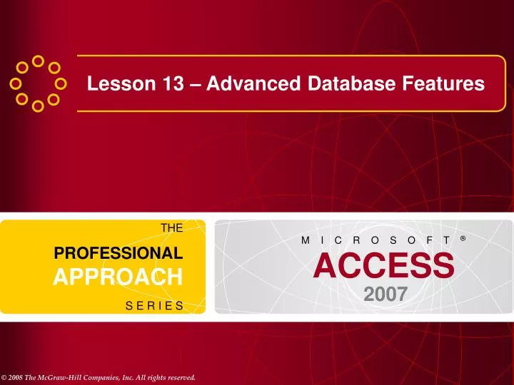 lesson 13 advanced database features