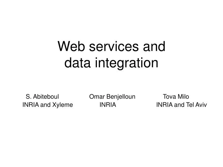 web services and data integration