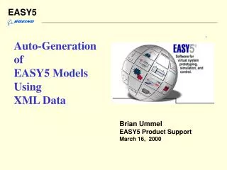 Auto-Generation of EASY5 Models Using XML Data