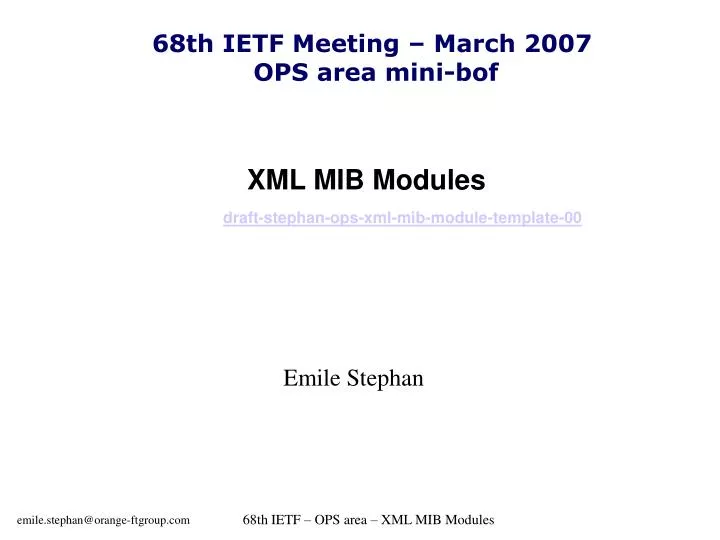 xml mib modules draft stephan ops xml mib module template 00