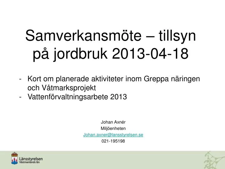 samverkansm te tillsyn p jordbruk 2013 04 18