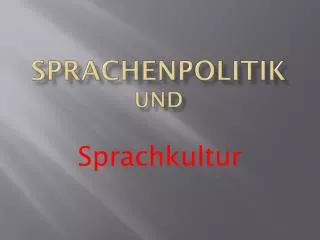 sprachenpolitik und