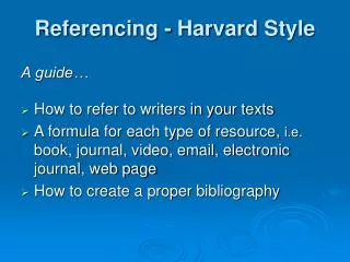 Referencing - Harvard Style