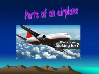 Parts of an airplane