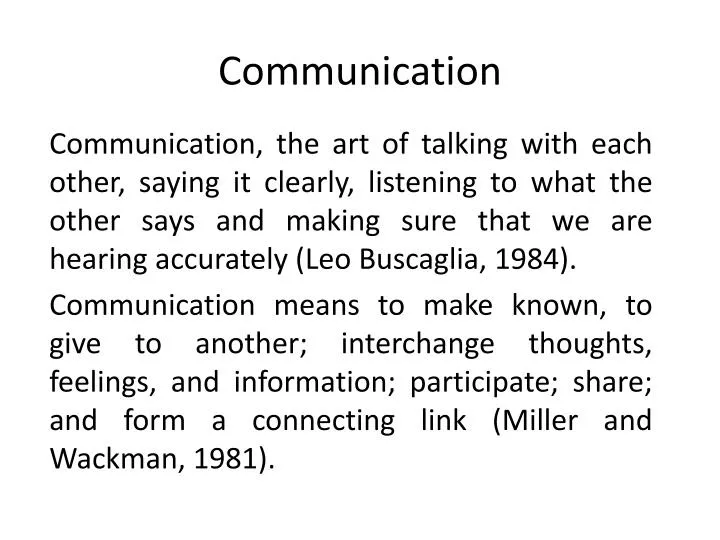 communication