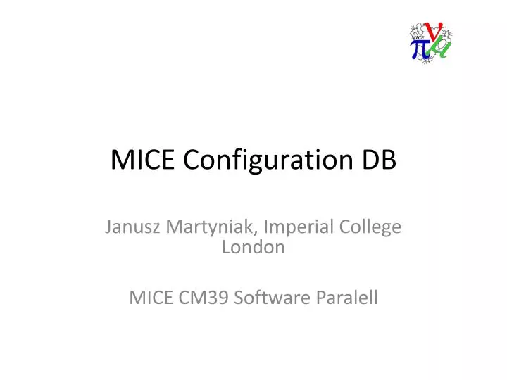 mice configuration db