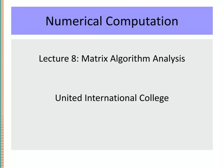 numerical computation