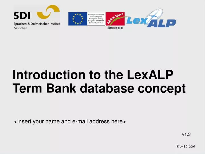 introduction to the lexalp term bank database concept