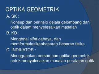 optika geometrik