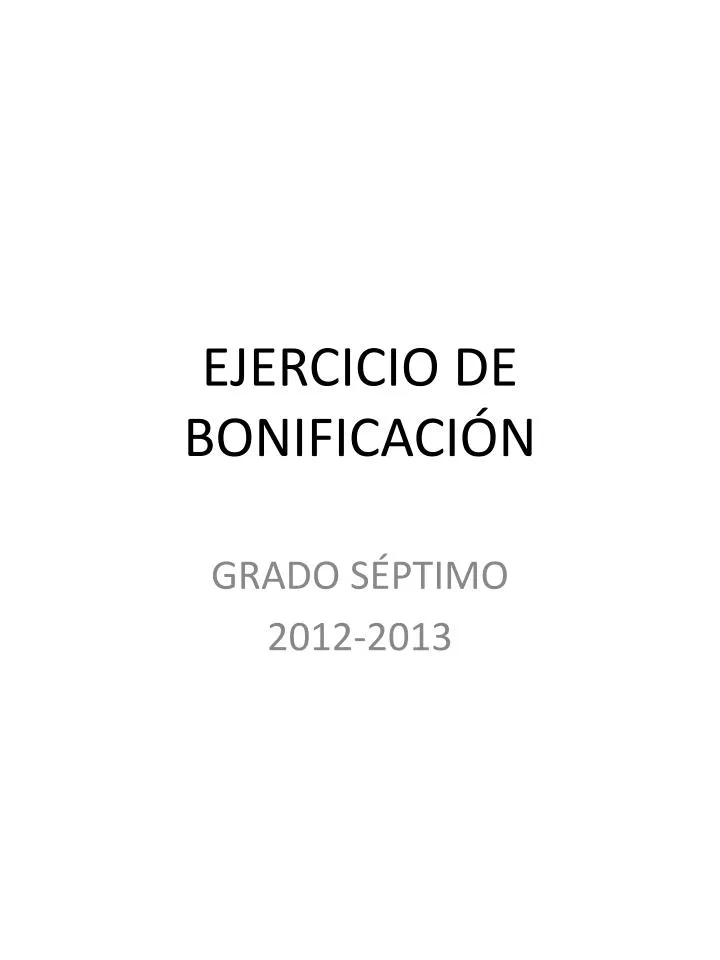 ejercicio de bonificaci n