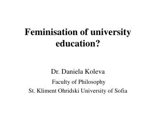 Feminisation of university education?