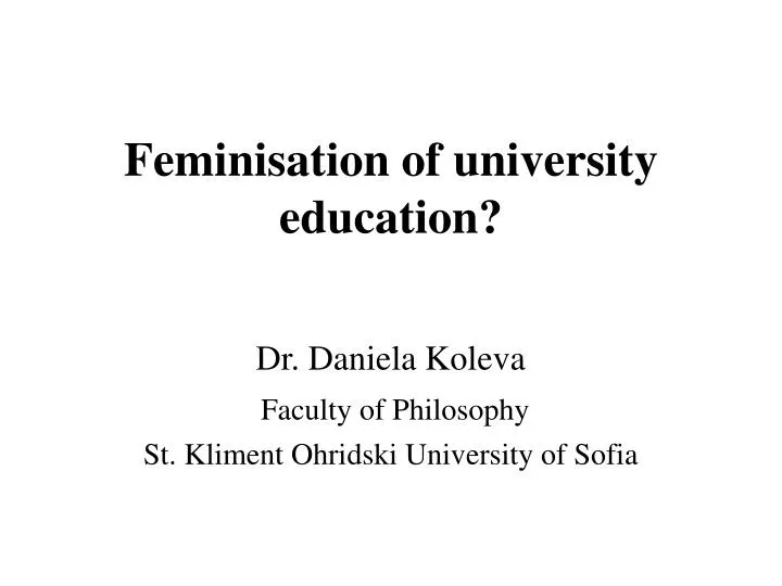 feminisation of university education
