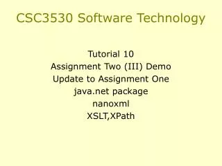 CSC3530 Software Technology