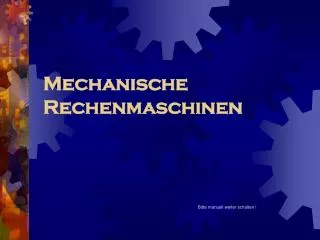 mechanische rechenmaschinen