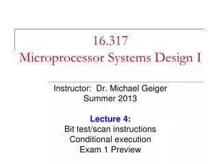 16.317 Microprocessor Systems Design I