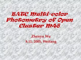 BATC Multi-color Photometry of Open Cluster M48