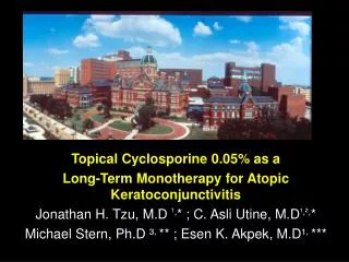 Topical Cyclosporine 0.05% as a Long-Term Monotherapy for Atopic Keratoconjunctivitis
