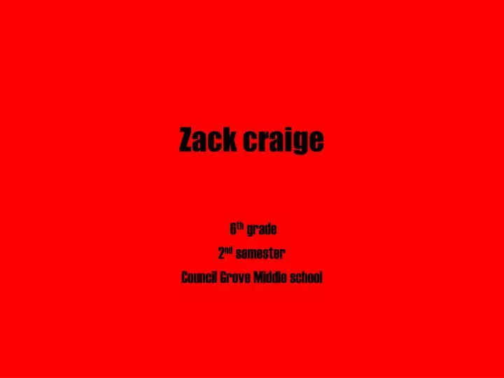 zack craige