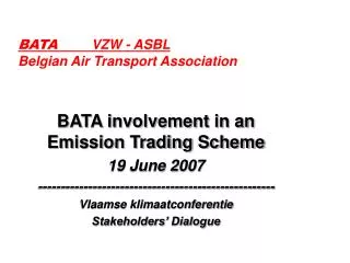 BATA	 VZW - ASBL Belgian Air Transport Association