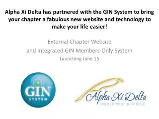 External Chapter Website and Integrated GIN Members-Only System Launching June 15