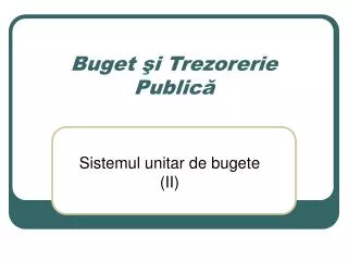 buget i trezorerie public