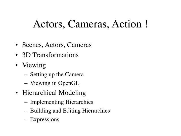 actors cameras action